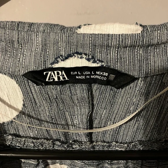 Zara Black and White Patterned Dress Sz L - Picture 2 of 4